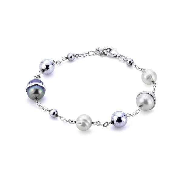 Silver Pearl & Hematite Bracelet Raleigh Diamond Fine Jewelry Raleigh, NC