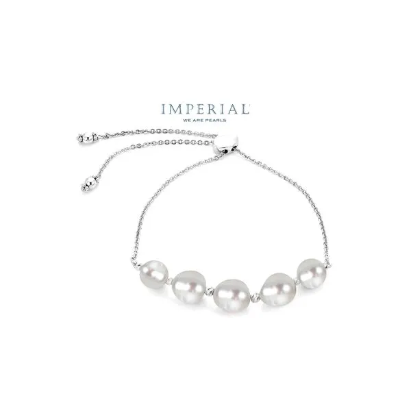 Silver White South Sea & Brilliance Beads Bolo 11\ Adjust...