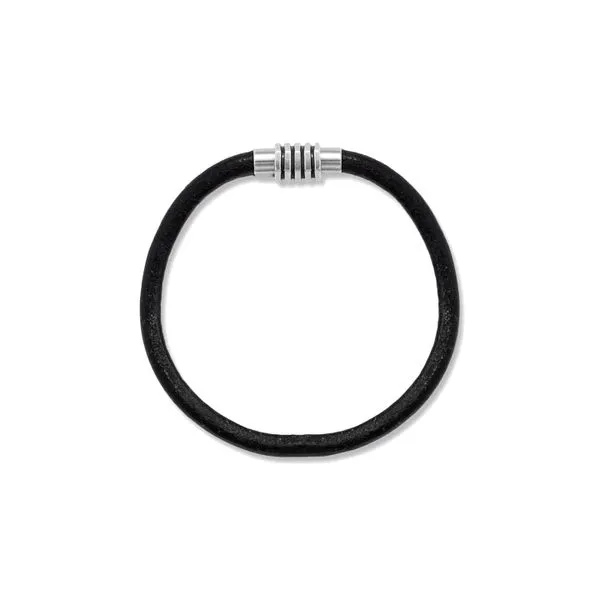Leather Bracelet 8" Black with Magnetic Clasp Raleigh Diamond Fine Jewelry Raleigh, NC