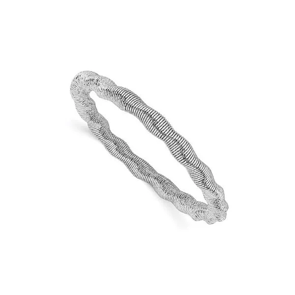 Leslies Sterling Silver / Rhodium Adjustable Stretch & Wrap Bangle Fashion Bracelet Raleigh Diamond Fine Jewelry Raleigh, NC