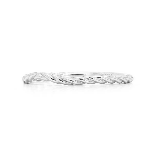 14K White Gold Rope Contour Wedding Band Image 2 Raleigh Diamond Fine Jewelry Raleigh, NC