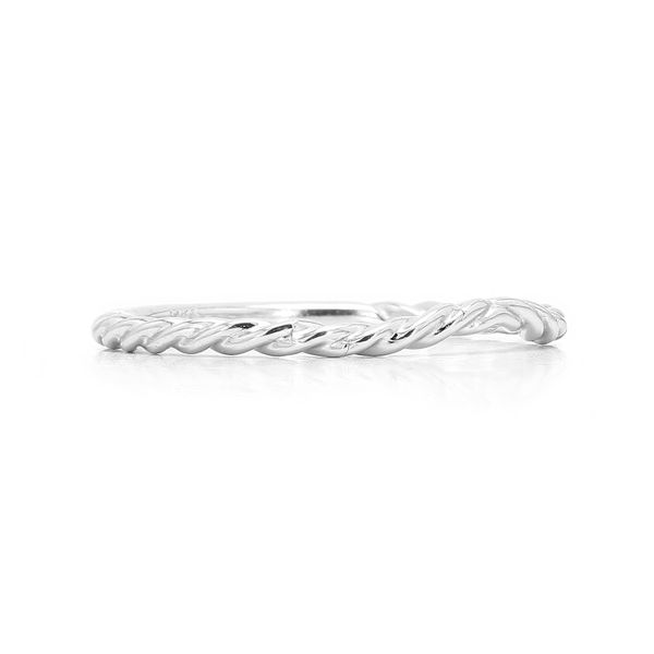 14K White Gold Rope Contour Wedding Band Image 3 Raleigh Diamond Fine Jewelry Raleigh, NC