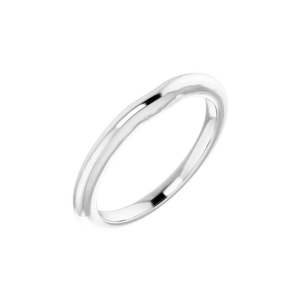 14K White Gold Round Band with Slight Contour Image 2 Raleigh Diamond Fine Jewelry Raleigh, NC