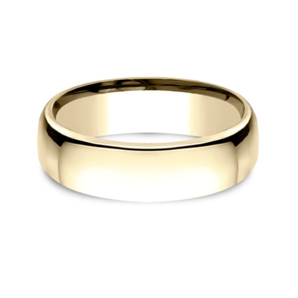 14K Yellow Gold Men's 6.5 mm Euro-Dome Comfort Fit Wedding Band Raleigh Diamond Fine Jewelry Raleigh, NC