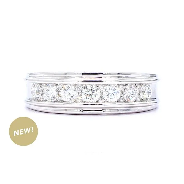 14K White Gold 0.875ctw Diamonds Gents Gold Wedding Band Size 10.0 Raleigh Diamond Fine Jewelry Raleigh, NC