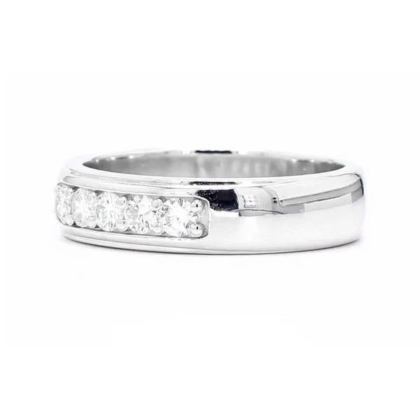 14K White Gold 0.50ctw Five Diamonds Men's Band Image 2 Raleigh Diamond Fine Jewelry Raleigh, NC