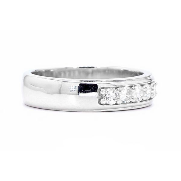 14K White Gold 0.50ctw Five Diamonds Men's Band Image 3 Raleigh Diamond Fine Jewelry Raleigh, NC