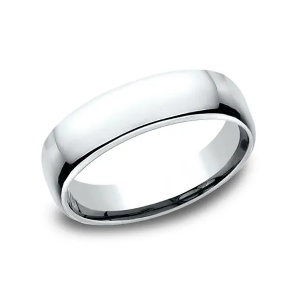 14K White Gold 5.5mm EuroComfort Fit Plain Band Image 2 Raleigh Diamond Fine Jewelry Raleigh, NC