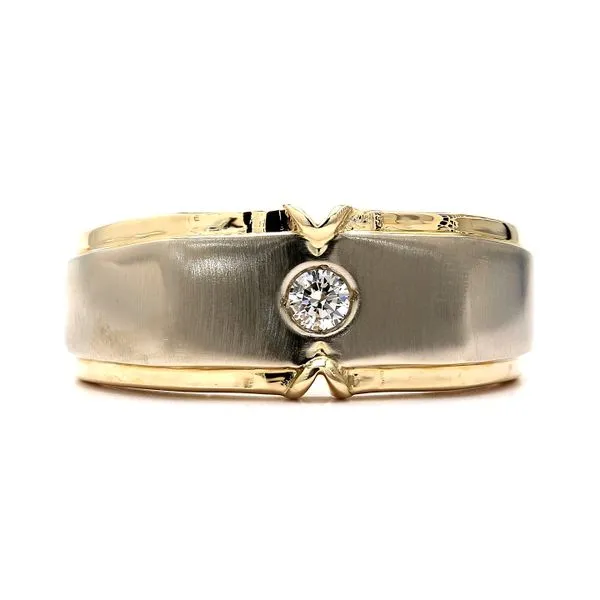 14K Two-Tone Polished Solitaire Wedding Band Raleigh Diamond Fine Jewelry Raleigh, NC