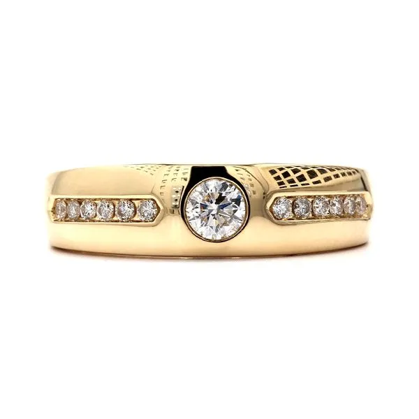 14K Yellow Gold 0.50ctw Men's Diamond Wedding Band Size 10 Raleigh Diamond Fine Jewelry Raleigh, NC