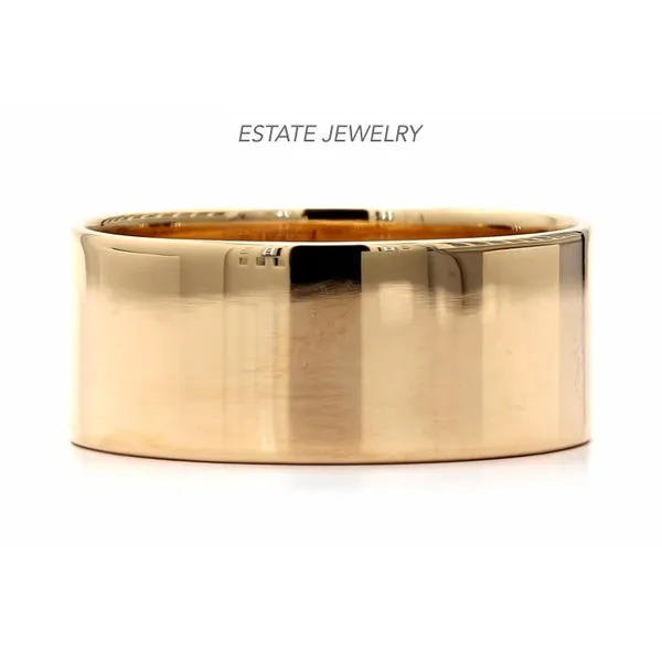 Estate14K Yellow Gold 1926 8.0mm Flat Band Inner Engraved Size 8 Raleigh Diamond Fine Jewelry Raleigh, NC