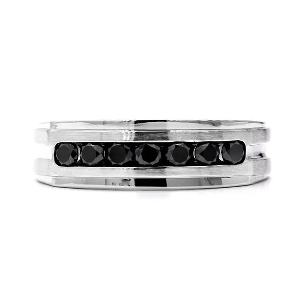 14K White Gold 0.50ctw Black Diamond Wediing Band Size 10 Raleigh Diamond Fine Jewelry Raleigh, NC