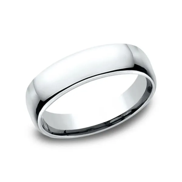 14K White Gold Euro Comfort-Fit 5.5mm Polished Wedding Band Size 9 Raleigh Diamond Fine Jewelry Raleigh, NC