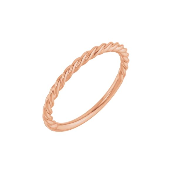 14K Rose Gold 1.7mm Wide Rope Band Size 6 Image 2 Raleigh Diamond Fine Jewelry Raleigh, NC