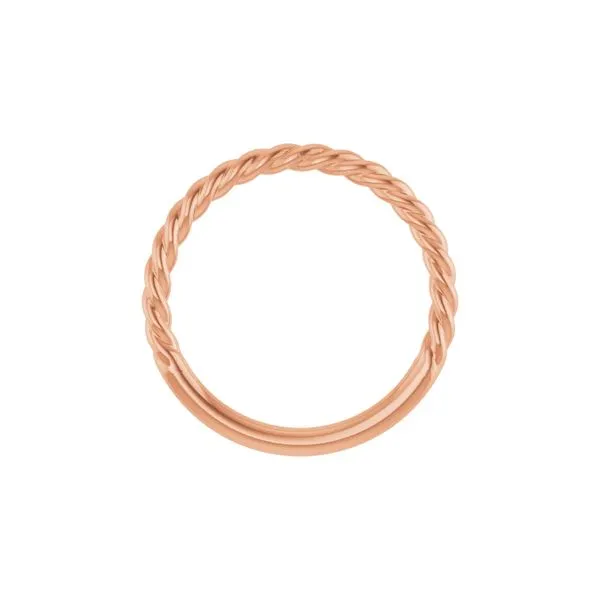 14K Rose Gold 1.7mm Wide Rope Band Size 6 Image 3 Raleigh Diamond Fine Jewelry Raleigh, NC