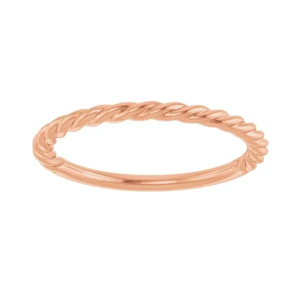 14K Rose Gold 1.7mm Wide Rope Band Size 6 Raleigh Diamond Fine Jewelry Raleigh, NC