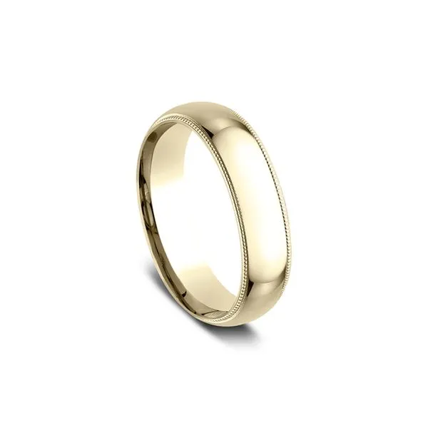 18K Yellow Gold Comfort-Fit 6mm Band with Milgrain Edge Size 6 Image 3 Raleigh Diamond Fine Jewelry Raleigh, NC