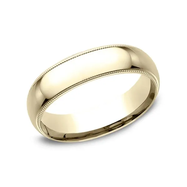 18K Yellow Gold Comfort-Fit 6mm Band with Milgrain Edge Size 6 Raleigh Diamond Fine Jewelry Raleigh, NC