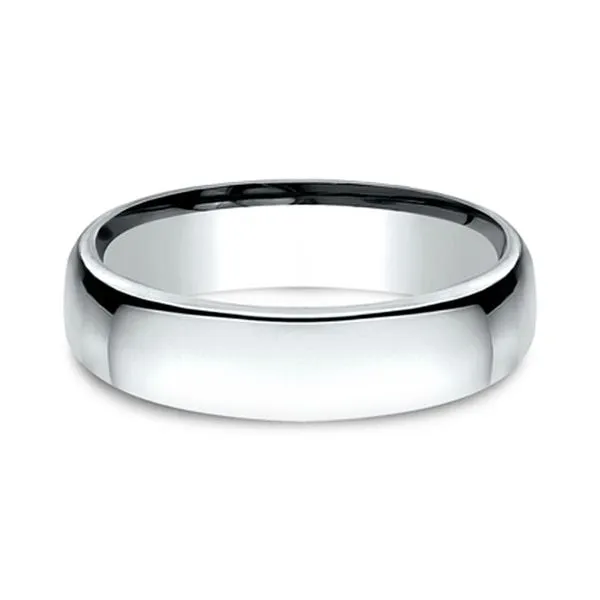 14K White Gold Euro Comfort-Fit Polished 5.5mm Polished Wedding Band Size 10 Image 2 Raleigh Diamond Fine Jewelry Raleigh, NC