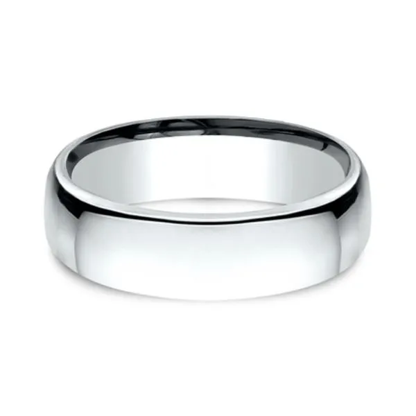 14K White Gold Euro ComfortFit 6.5mm Polished Wedding Band Size 10 Image 2 Raleigh Diamond Fine Jewelry Raleigh, NC