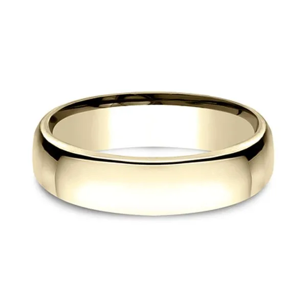 14K Yellow Gold Euro Comfort-Fit 5.5mm Polished Wedding Band Size 10 Image 2 Raleigh Diamond Fine Jewelry Raleigh, NC