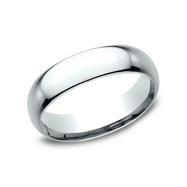 18K White Gold Light Comfort-Fit 6.0mm Polished Wedding Band Size 6.5 Raleigh Diamond Fine Jewelry Raleigh, NC