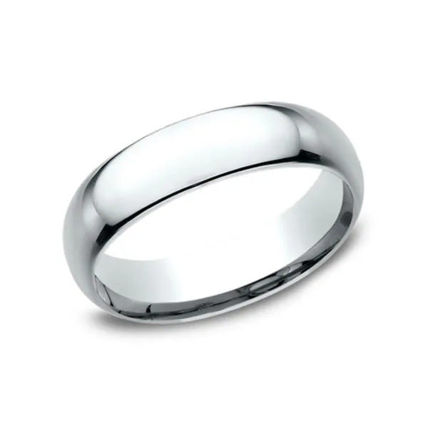 14K White Gold 6.0mm Comfort Fit Polished Wedding Band Size 10 Image 2 Raleigh Diamond Fine Jewelry Raleigh, NC
