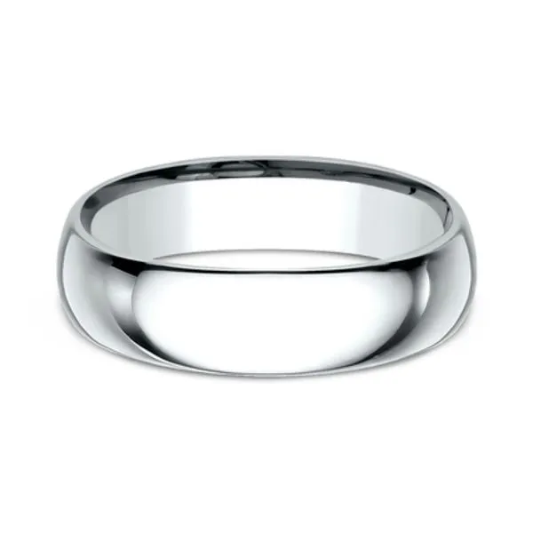 14K White Gold 6.0mm Comfort Fit Polished Wedding Band Size 10 Raleigh Diamond Fine Jewelry Raleigh, NC