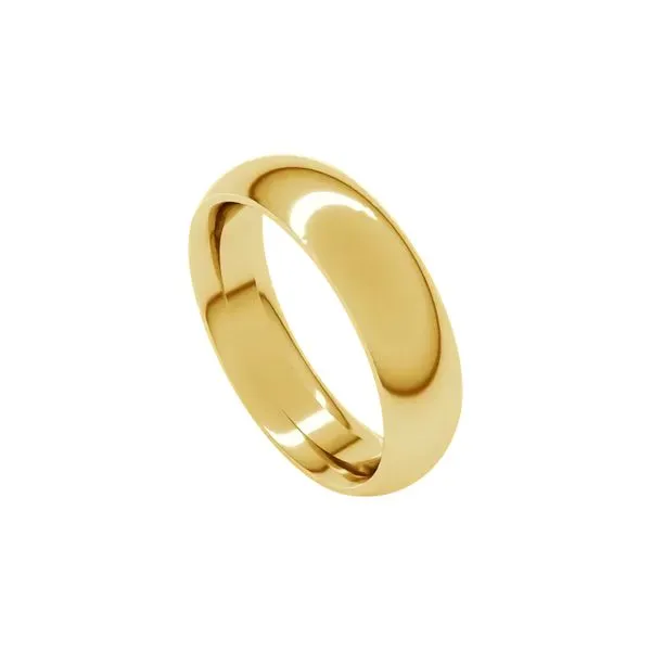 10K Yellow Gold 5.5 mm Comfort-Fit Polished Half Round Band Size 8.5 Raleigh Diamond Fine Jewelry Raleigh, NC