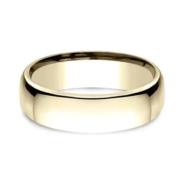 14K Yellow Gold Euro Comfort-Fit 6.5mm Polished Wedding Band Size 9.5 Image 2 Raleigh Diamond Fine Jewelry Raleigh, NC