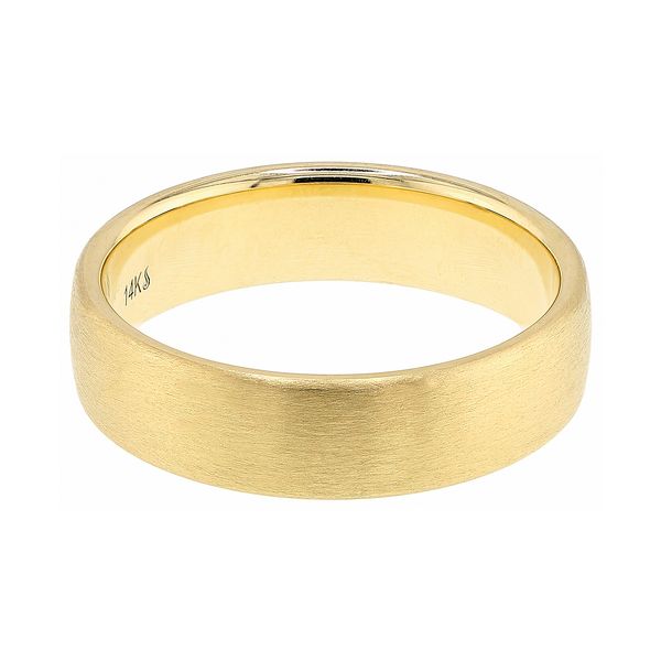 14K Yellow Gold 6 mm Comfort-Fit European-Style Satin Finish Men's Wedding Band Sz 10 Raleigh Diamond Fine Jewelry Raleigh, NC