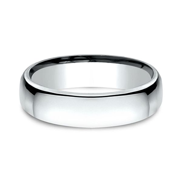 14K White Gold Euro Comfort-Fit Polished 5.5mm Polished Wedding Band Size 10 Image 2 Raleigh Diamond Fine Jewelry Raleigh, NC