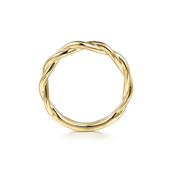 14K Yellow Gold Twisted 2.50mm Wedding Band Sz 6.5 Image 3 Raleigh Diamond Fine Jewelry Raleigh, NC