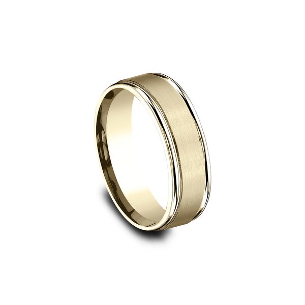 14K Yellow Gold 7mm,HighPolRE, Satin Ctr Wedding Band Sz 9 Image 3 Raleigh Diamond Fine Jewelry Raleigh, NC