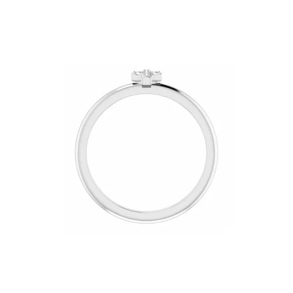 14K White Gold 0.03ctw Natural Diamond Stackable Cross Ring Image 3 Raleigh Diamond Fine Jewelry Raleigh, NC