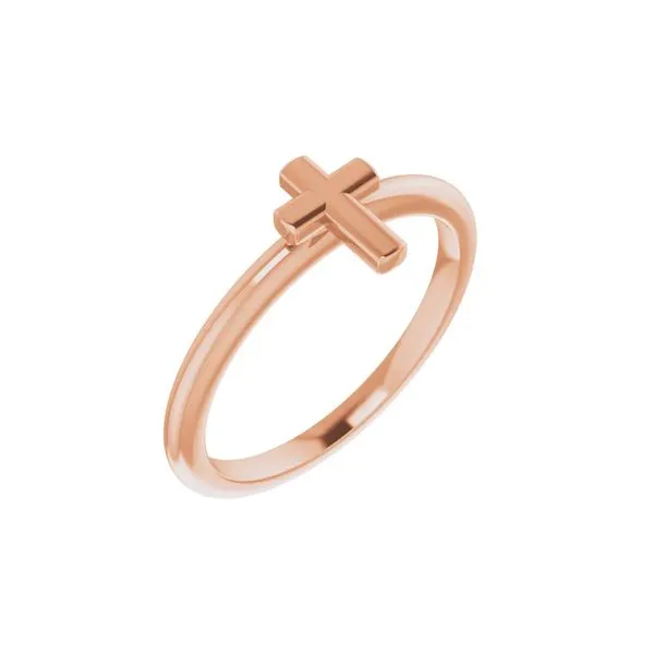 14K Rose Gold Stackable Cross Ring Image 2 Raleigh Diamond Fine Jewelry Raleigh, NC