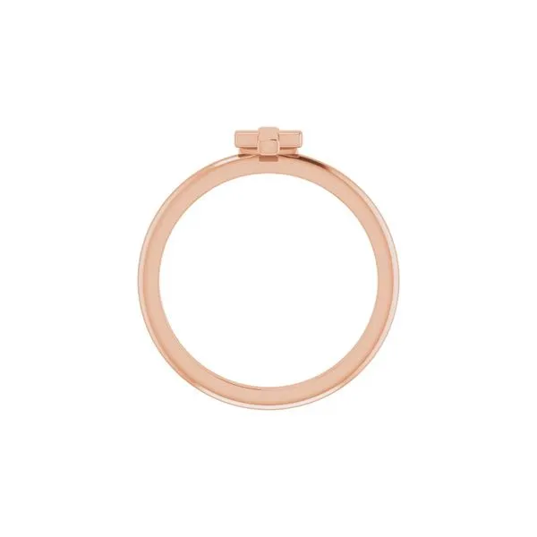 14K Rose Gold Stackable Cross Ring Image 3 Raleigh Diamond Fine Jewelry Raleigh, NC