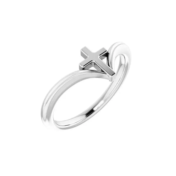 14K White Gold Cross Ring Image 2 Raleigh Diamond Fine Jewelry Raleigh, NC