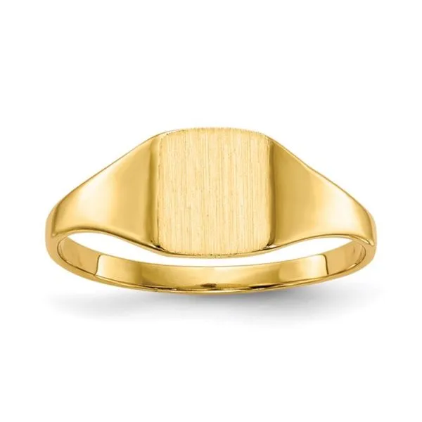 14K Yellow Gold 6.5x7mm Closed Back Signet Ring Engravable Image 2 Raleigh Diamond Fine Jewelry Raleigh, NC