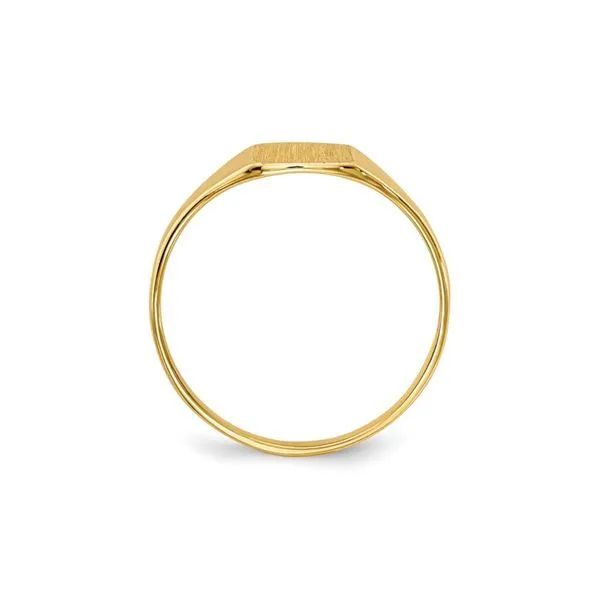 14K Yellow Gold 6.5x7mm Closed Back Signet Ring Engravable Image 3 Raleigh Diamond Fine Jewelry Raleigh, NC
