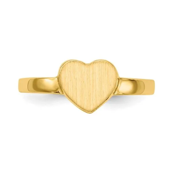 14K Yellow Gold 6.5x7.5mm Open Back Heart Signet Ring Engravable Raleigh Diamond Fine Jewelry Raleigh, NC