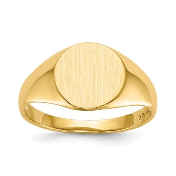 14K Yellow Gold 8.5x9.5mm Open Back Signet Ring Engravable Image 2 Raleigh Diamond Fine Jewelry Raleigh, NC