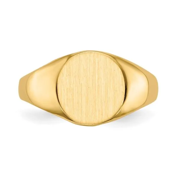 14K Yellow Gold 8.5x9.5mm Open Back Signet Ring Engravable Raleigh Diamond Fine Jewelry Raleigh, NC
