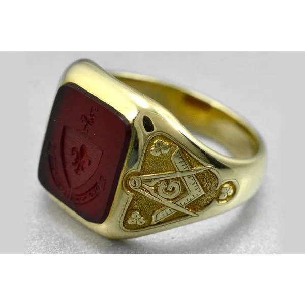 Estate Tiffany & Co. 18K Yellow Gold Men's Masonic Class Ring Size 11.25 Image 2 Raleigh Diamond Fine Jewelry Raleigh, NC