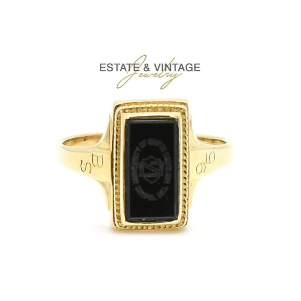Estate 14K Yellow Gold UNC Chapel Hill Class Rectangular ...