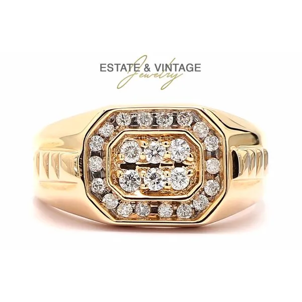 Estate 14K Yellow Gold 0.29ctw RBC Diamond Men's Fashion Ring Size 10.5 Raleigh Diamond Fine Jewelry Raleigh, NC