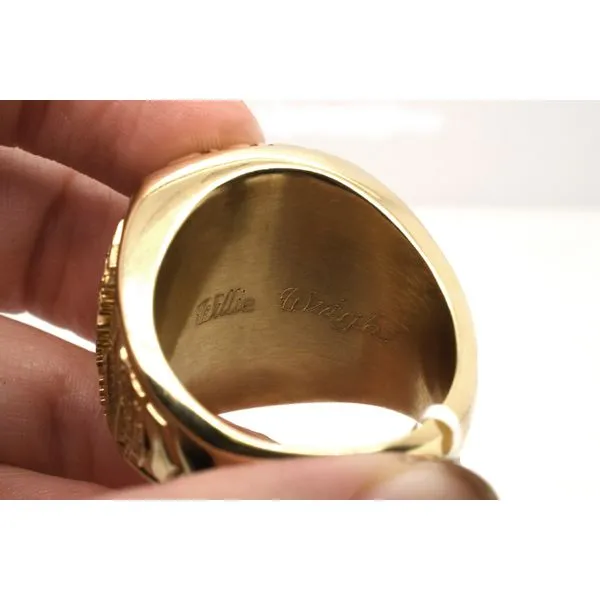 Estate 10K Yellow Gold CZ Men's NC State Men's Class Fashion Ring Size 14 Image 4 Raleigh Diamond Fine Jewelry Raleigh, NC