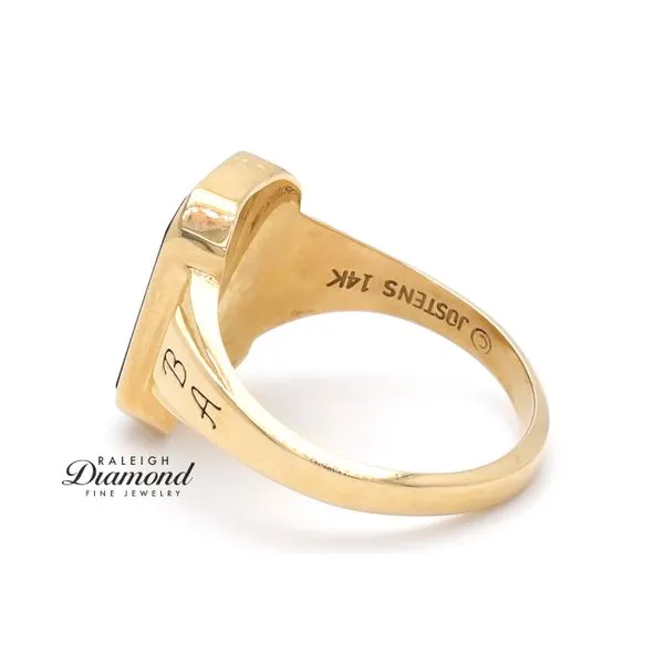 Estate 14K Yellow Gold NCSU Class Ring with Black Stone Image 2 Raleigh Diamond Fine Jewelry Raleigh, NC