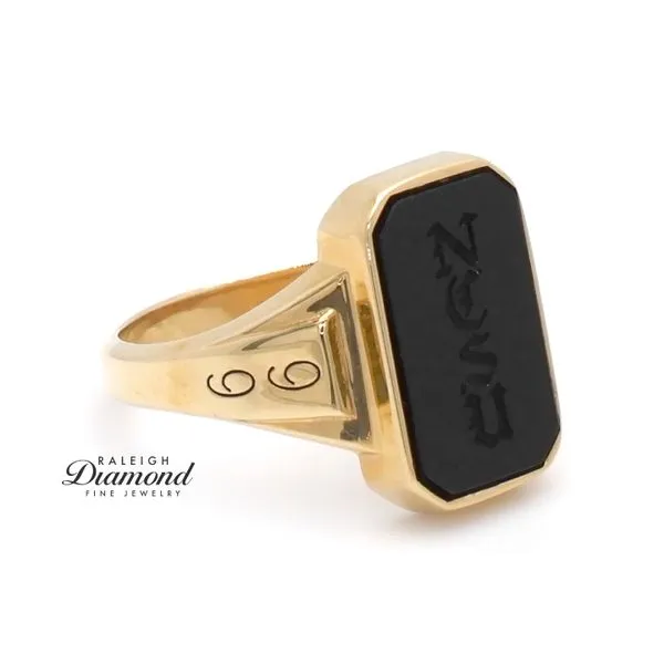 Estate 14K Yellow Gold NCSU Class Ring with Black Stone Raleigh Diamond Fine Jewelry Raleigh, NC