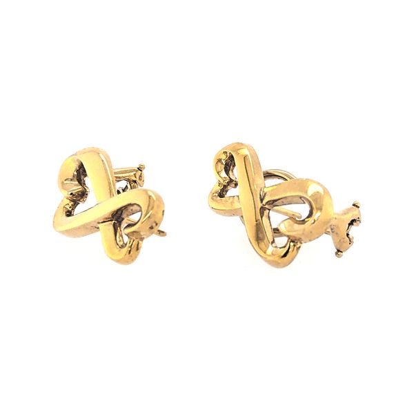 Estate Tiffany and Co. Loving Hearts Earrings in 18k Yellow Gold Image 2 Raleigh Diamond Fine Jewelry Raleigh, NC